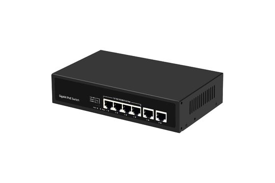 6 پورت گیگابیت DC52V 1.25A POE Ethernet Switch 12Gbps AC 100 ~ 240V