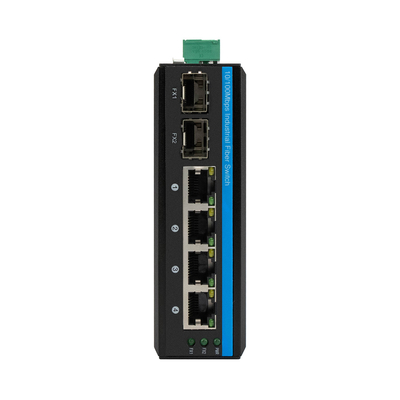 Rohs Unmanaged Poe Ethernet Switch 2 Fiber Port 4 Rj45 شبکه دین ریل