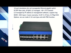 IP40 1000Mbps Fiber Optic Industrial Managed Poe Switch 8 Port With Din Rail