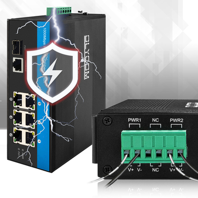 2.5G سخت شده PoE سوئیچ قابل مدیریت گیگابیت اترنت دوگانه DC48V ورودی 15.4W 30W IP40