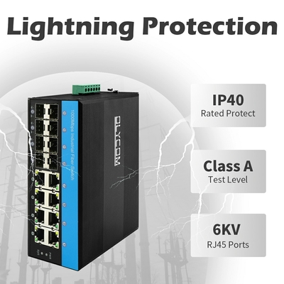 8 پورت PoE سوئیچ مدیریت شده 8 SFP 2.5G فیبر ERPS حلقه L2 استفاده در فضای باز قابل مدیریت