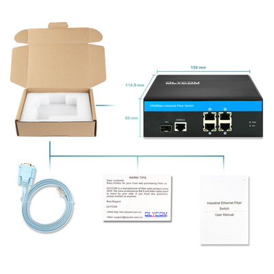 سوئیچ اترنت صنعتی هوشمند مدیریت شده 5 پورت گیگابیت شبکه پورت های فیبر SFP با درجه حفاظت IP40