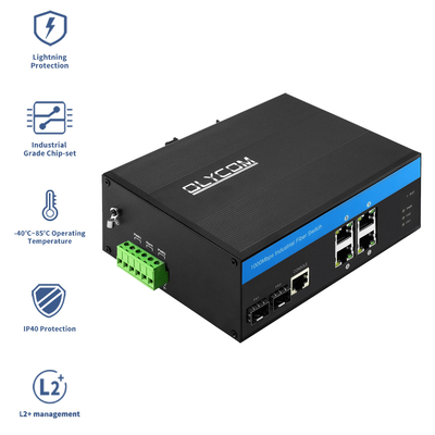 سوئیچ اترنت مدیریت شده صنعتی گیگابیت 2.5G فیبر SFP Uplink IP40 DC24V