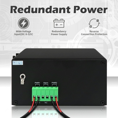 سوئیچ PoE مدیریت شده صنعتی گیگابیت 7 پورت با حلقه فیبر 2.5G قابل مدیریت