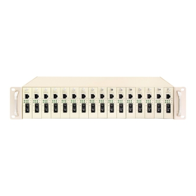 16 اسلات رسانه تبدیل ریک شاسی 19 اینچ 2U دو قدرت 48V/220V