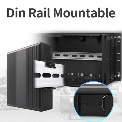 DC48V POE مبدل رسانه های صنعتی 100/1000M خود سنجی 2 پورت PSE 15.4W 30W
