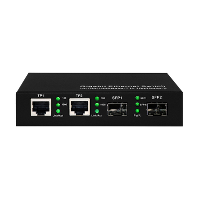 سوئیچ گگابیت تجاری اترنت 4 پورت Sfp فیبر نوری غیر مدیریت شده DC5V