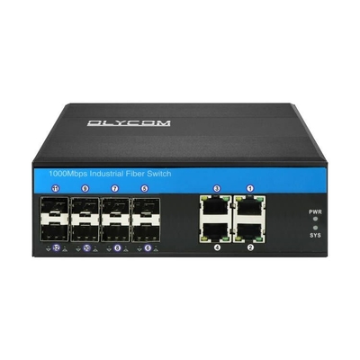 2.5G سوئیچ هوشمند مدیریت شده صنعتی 8 پورت SFP حلقه مدیریت شده DC12V تراشه Vitesee