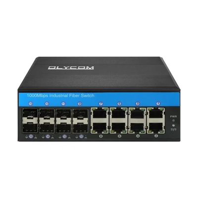 سوئیچ مدیریتی OLYCOM 8 پورت گیگابیت اترنت 12 ولت صنعتی با 8 پورت SFP Din Rail نصب شده IP40 برای استفاده در فضای باز