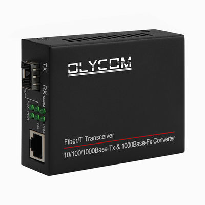 1G SFP Media Converter گیگابیت فیبر نوری اترنت غیر مدیریت شده اندازه کوچک سیاه DC5V CE