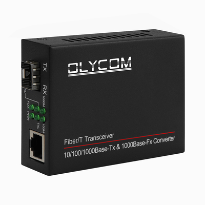 1G SFP Media Converter گیگابیت فیبر نوری اترنت غیر مدیریت شده اندازه کوچک سیاه DC5V