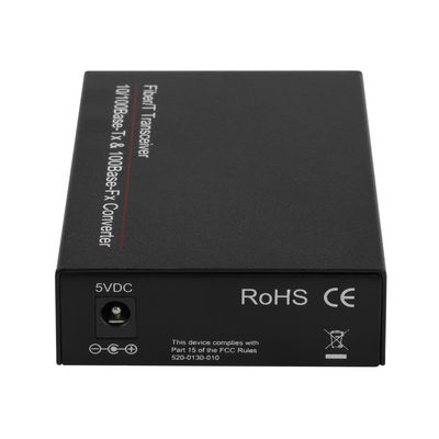 1G SFP Media Converter گیگابیت فیبر نوری اترنت غیر مدیریت شده اندازه کوچک سیاه DC5V CE