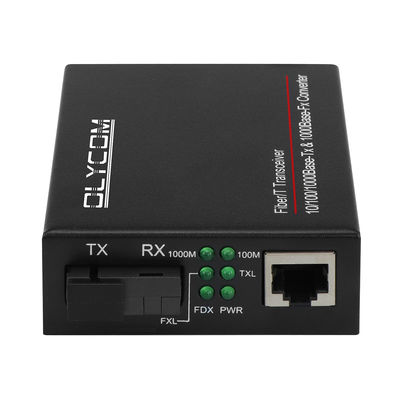 Mini Single Core 100/1000M Unmanaged Media Converter Single Mode Black