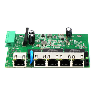 5 پورت E-Mark Network Switch PCBA گیگابیت غیر مدیریت شده 12 ولت 24 ولت DIN Rail CE درج شده است