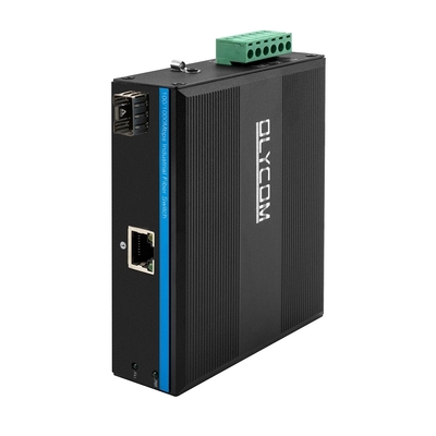 مبدل رسانه های صنعتی POE گیگابیت اترنت DC48V 30W Unmanaged Rugged Case