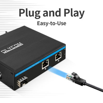 گیگابیت 30W 60W PoE سوئیچ اکستندر صنعتی SFP فیبر سوئیچ غیرمدیریتی DC48V