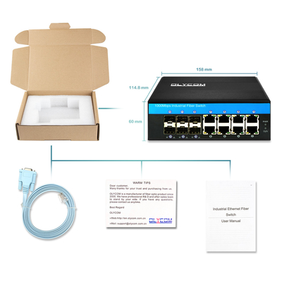 سوئیچ صنعتی مدیریت شده گیگابیت اترنت 1G / 2.5G اسلات های SFP نوری ERPS حلقه IP40