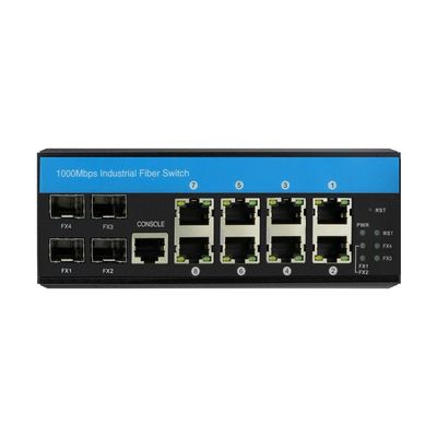 لایه 3 سوئیچ صنعتی مدیریت شده گیگابیت اترنت 12 پورت ERPS RSTP DIN Rail CE
