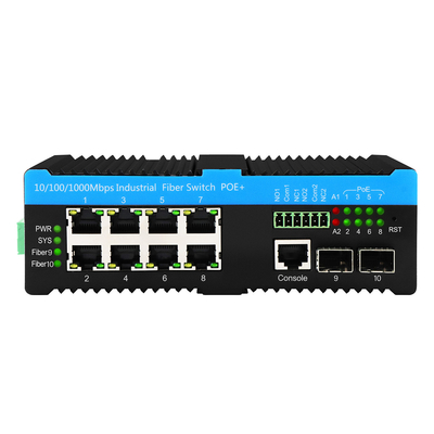 Gigabit 802.3bt PoE مدیریت شده 8 پورت سوئیچ 2.5G فیبر وب L2 مدیریت شده بدون فن 720W