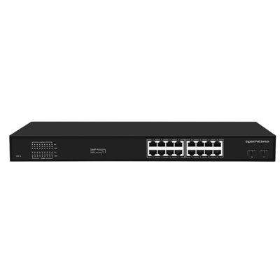 16 پورت گیگابیت پیو سوئیچ 300 وات بودجه VLAN غیر مدیریت شده 250 متر فاصله فیبر SFP
