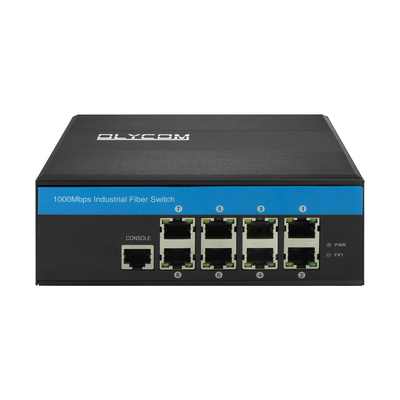 8 پورت مدیریت شده DC48v سوئیچ Ethernet صنعتی Din Rail سوئیچ شبکه گیگابت