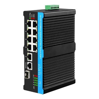 سوئیچ مدیریت شده 8 پورت PoE 802.3bt 90 وات گیگابیت شبکه SFP/Copper Uplink بودجه 480 وات