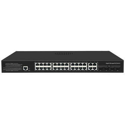24 پورت PoE سوئیچ گیگابیت مبتنی بر L2 L3 هوشمند مدیریت بودجه 300W با SFP Uplink 1U Rack