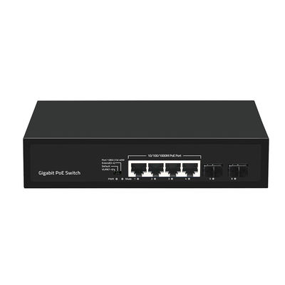 4 پورت Gigabit PoE Switch 60W بودجه SFP فیبر غیر مدیریت شده با VLAN 250 متری