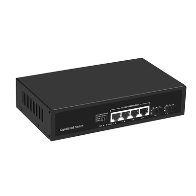 4 پورت Gigabit PoE Switch 60W بودجه SFP فیبر غیر مدیریت شده با VLAN 250 متری