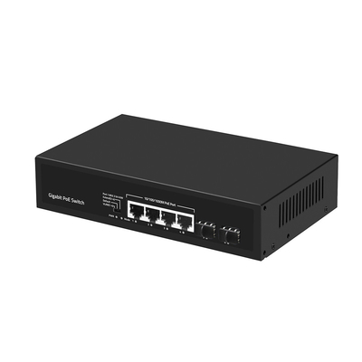 4 پورت Gigabit PoE Switch 60W بودجه SFP فیبر غیر مدیریت شده با VLAN 250 متری