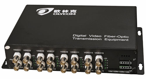 فرستنده و گیرنده ویدئوی نوری تبدیل کننده BNC WDM آنالوگ 16ch برای دوربین دوربین مدار بسته دیجیتال