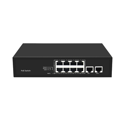 8 پورت CCTV POE سوئیچ fast Ethernet با 2 گیگابیت Copper Uplink PoE Af / At 120W بودجه