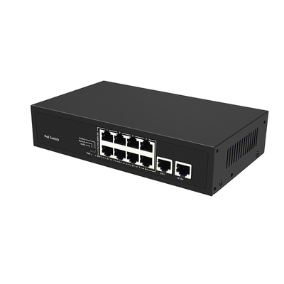 8 پورت CCTV POE سوئیچ fast Ethernet با 2 گیگابیت Copper Uplink PoE Af / At 120W بودجه