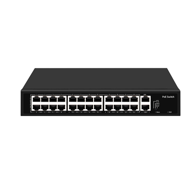 24 پورت CCTV Poe Switch غیر مدیریت شده 100M Fast Ethernet Rack نوع 300W Budget AC Input