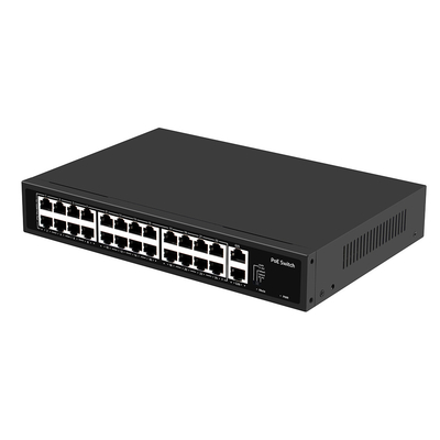 24 پورت CCTV Poe Switch غیر مدیریت شده 100M Fast Ethernet Rack نوع 300W Budget AC Input