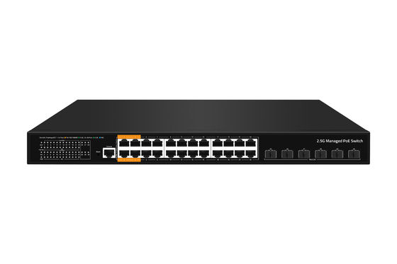 فابریک Oem / odm L3 مدیریت شده Ethernet POE سوئیچ با 24 * 10 / 100 / 2500mbps + 6 * 10Gb SFP +