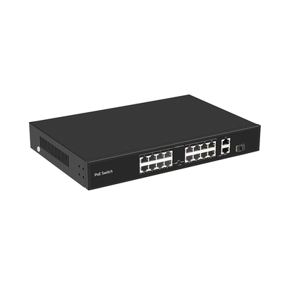 16 پورت 250 متر PoE سوئیچ PoE Af/At 10/100M پشتیبانی از حالت VLAN بودجه 300W