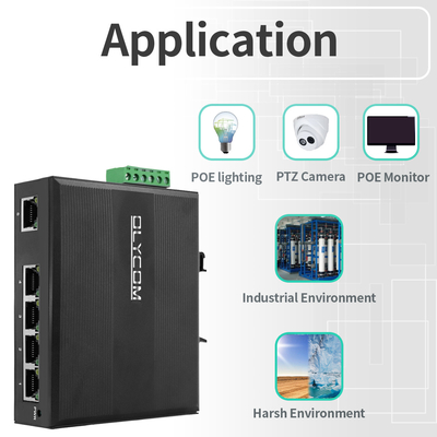 سوئیچ پوی غیر مدیریت شده صنعتی 5 پورت شبکه گیگابیت 15.4W/30W استاندارد 120W Din Rail