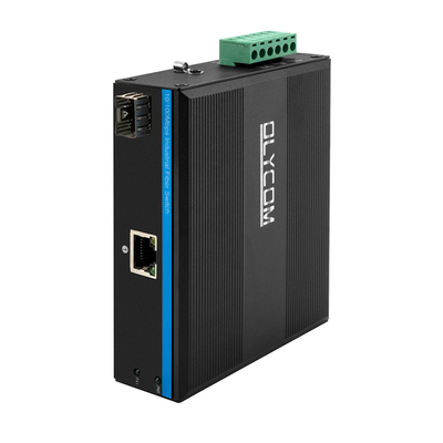 سوئیچ POE در خارج از منزل fast Ethernet 2 پورت 10/100Mbps 1 فیبر RJ45 + 1 sfp Fiber Media Converter