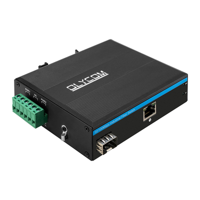 سوئیچ POE در خارج از منزل fast Ethernet 2 پورت 10/100Mbps 1 فیبر RJ45 + 1 sfp Fiber Media Converter
