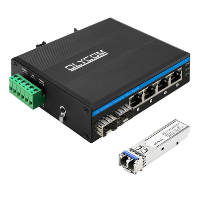 سوئیچ شبکه صنعتی 6 پورت با 2 فیبر و 4 پورت خودکار MDI / MDIX RJ45