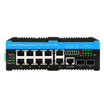 سوئیچ POE صنعتی مدیریت شده با فریم 9.6KB و پشتیبانی برق IEEE 802.3af / at / bt