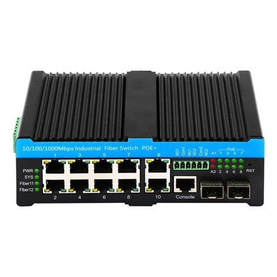 سوئیچ POE صنعتی مدیریت شده با فریم 9.6KB و پشتیبانی برق IEEE 802.3af / at / bt