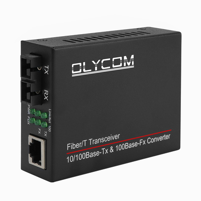 10/100mbps رسانه فیبر نوری گیرنده 1310nm رسانه تبدیل MM 2km