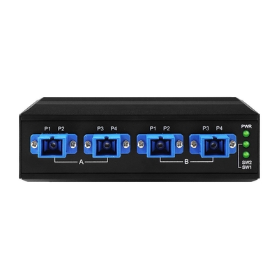 4 کانال سوئیچ دور زدن نوری صنعتی D2X2B Din Rail DC24V ورودی SM/MM برای شکست برق