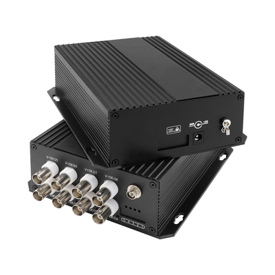 8 پورت آنالوگ دیجیتال فیبر نوری کنورتر نظارت CCTV Coaxial Video DC5V