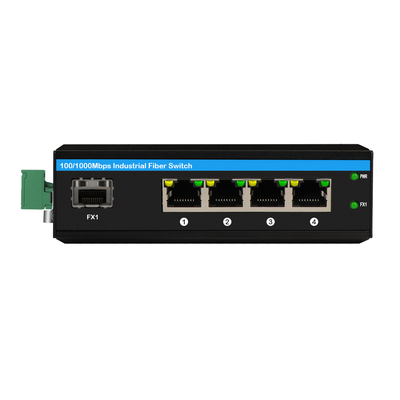 4 پورت صنعتی PoE سوئیچ گیگابیت شبکه غیر مدیریت شده 120W بودجه دین ریل PoE فعال