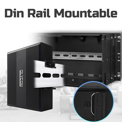 10/100/1000mbps سخت شده مینی سوئیچ شبکه غیر مدیریت شده سوئیچ پو 12-48v DC
