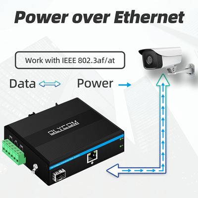 مبدل رسانه فیبر SFP 10 100Mbps بدون مدیریت نصب شده روی ریل DIN، محفظه کوچک دیواری