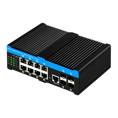 سوئیچ 10G صنعتی 8* پورت گیگابیت POE با 4*10G SFP uplink L2 سوئیچ شبکه مدیریت شده